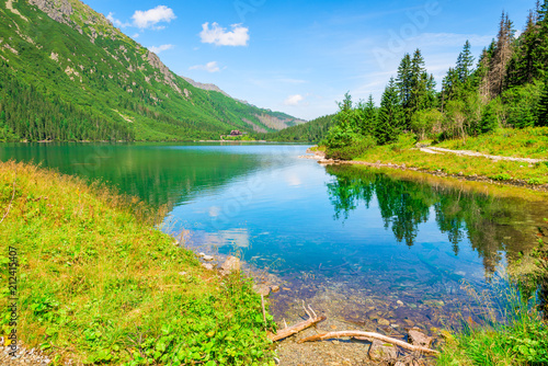 Beautiful Tatras Mountains and the famous mountain lake Morskie Oko in the summer day