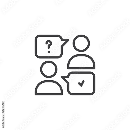 Conversation outline icon. linear style sign for mobile concept and web design. People talking simple line vector icon. Symbol, logo illustration. Pixel perfect vector graphics