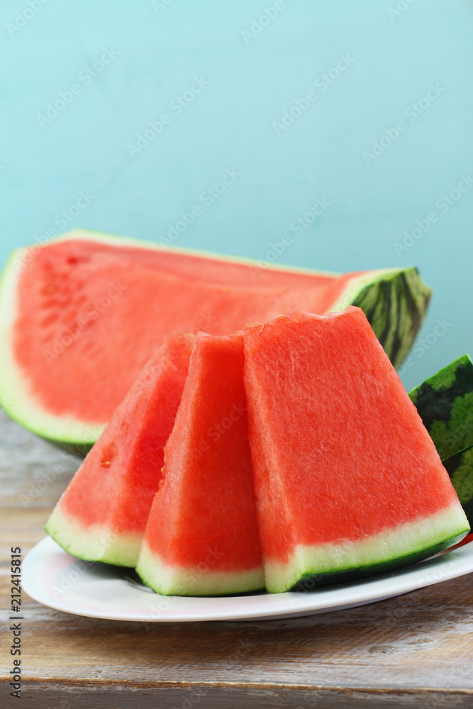 Few slices of fresh watermelon, closeup
