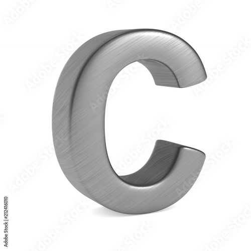 Character C on white background. Isolated 3D illustration