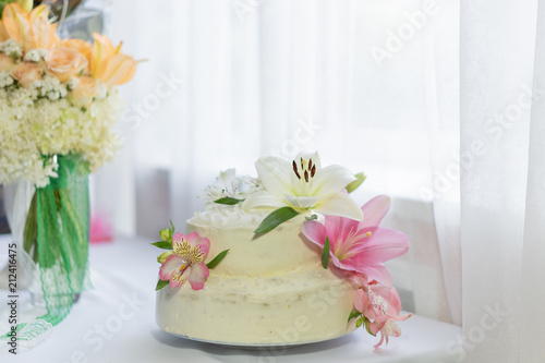 Small beautiful wedding cake