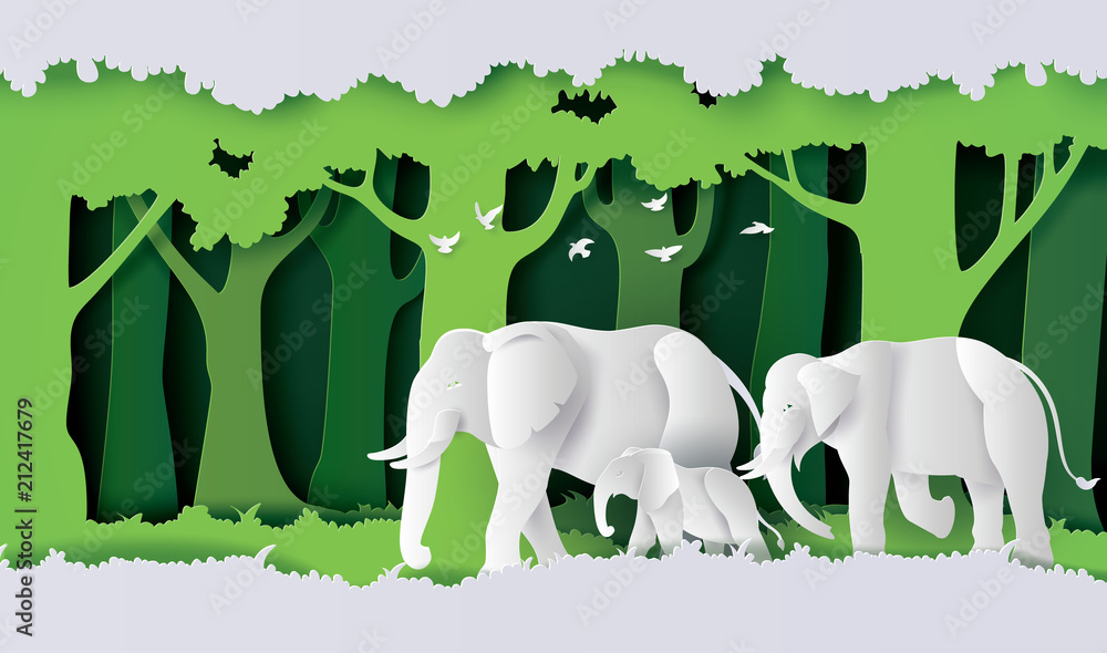 Fototapeta premium World elephant Day