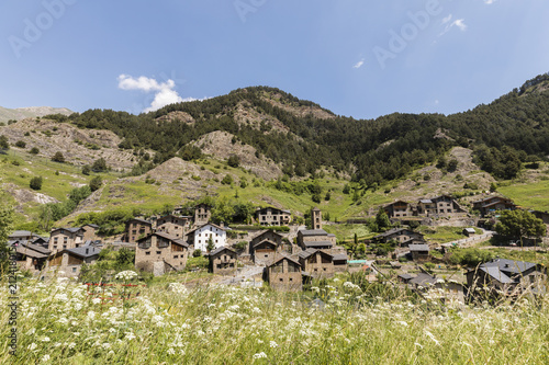Village Pal in the Pyrenees in Andorra with the romanesque church photo
