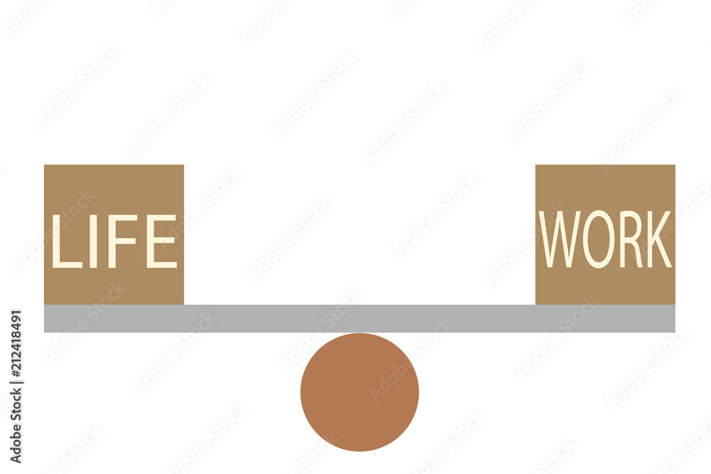 Equilibrio entre vida familiar y vida laboral. vector de Stock