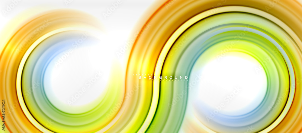 Rainbow fluid color line abstract background - swirl and circles, twisted liquid colours design, colorful marble or plastic wavy texture backdrop, multicolored template for business or technology Rainbow fluid color line abstract background - swirl and circles, twisted liquid colours design, colorful marble or plastic wavy texture backdrop, multicolored template for business or technology