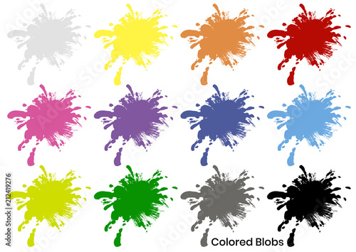 Set of colored blots. Vector illustration