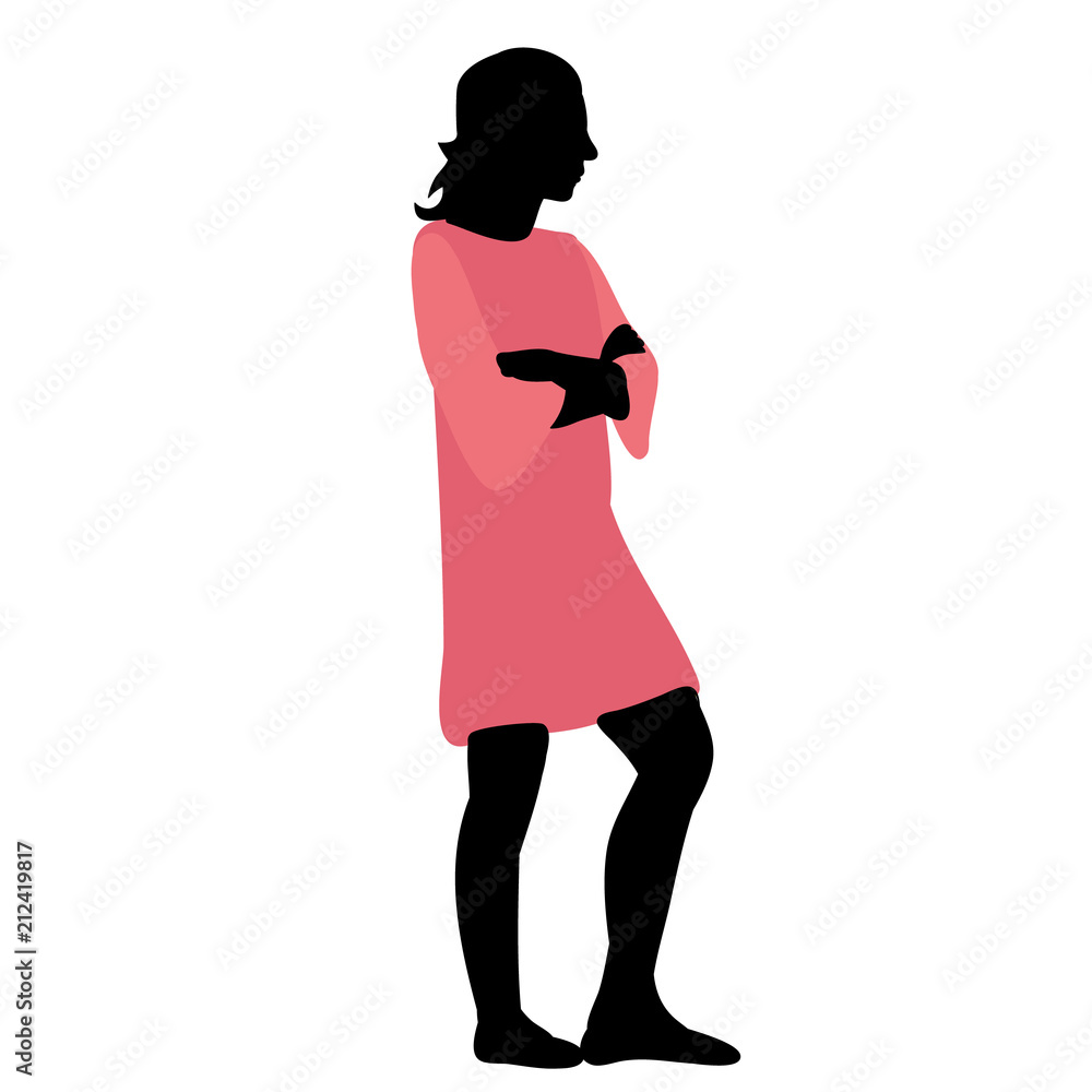 isolated, silhouette in colored clothes, girl isolated, silhouette in colored clothes, girl
