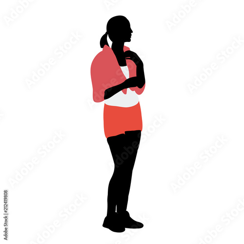 isolated, silhouette in colored clothes, girl