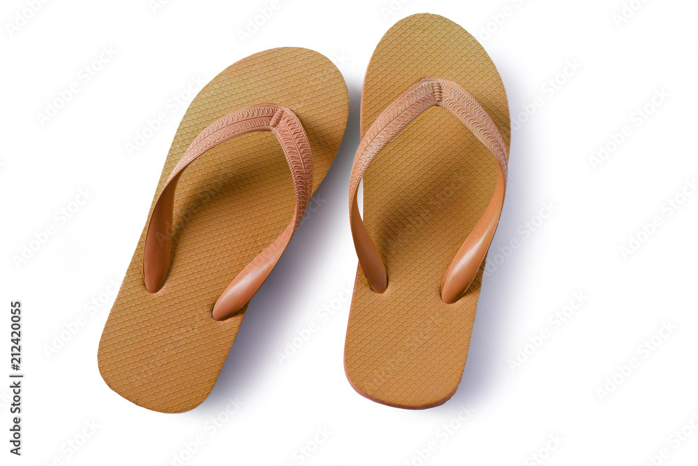 Flip flops brown isolated on white background Flip flops brown isolated on white background