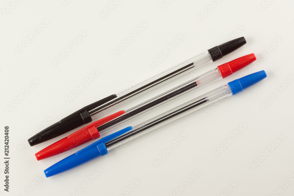 three colored pens three colored pens