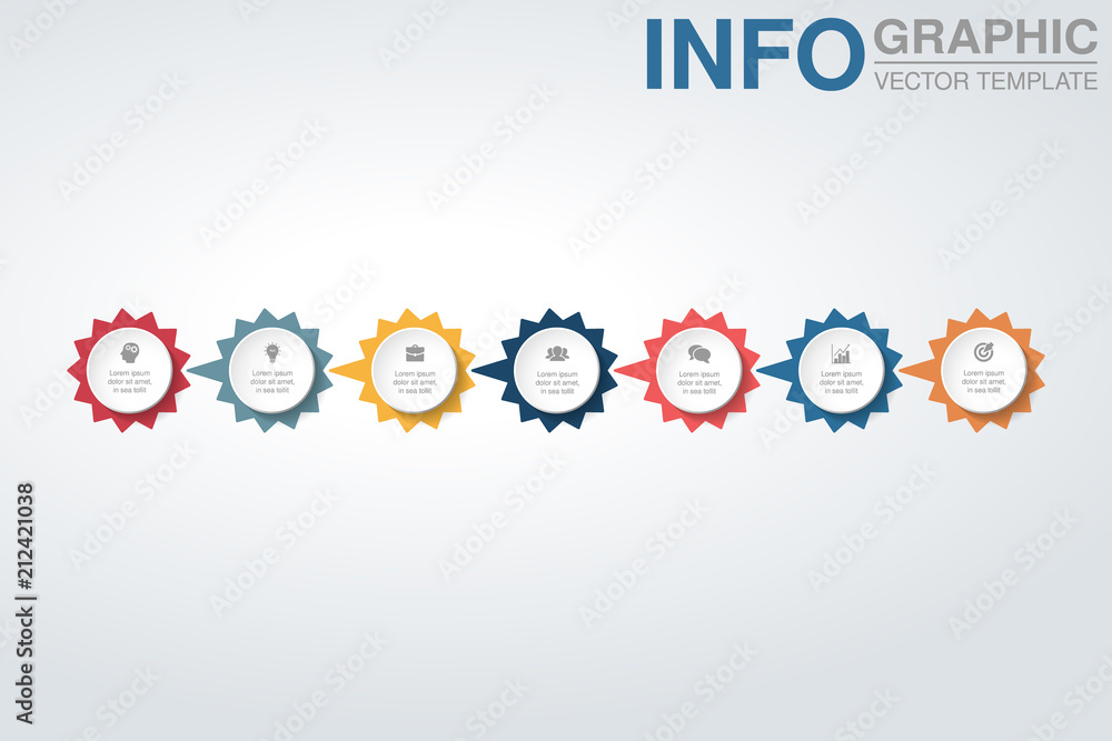 Vector infographic template for diagram, graph, presentation, chart, business concept with 7 options. Vector infographic template for diagram, graph, presentation, chart, business concept with 7 options.
