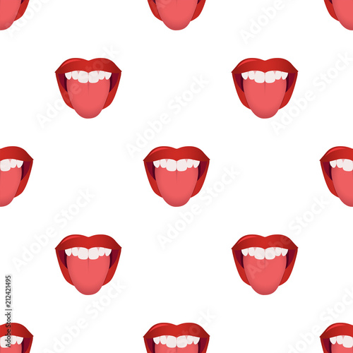 Mouth with tongue pattern
