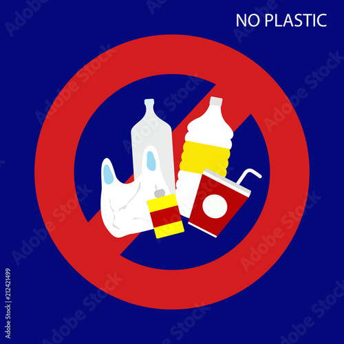 No plastic sign. vector illustration.