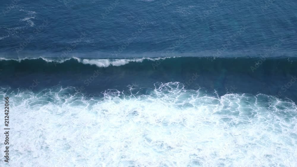 Aerial drone view of foaming waves in ocean. slow motion. 3840x2160 Aerial drone view of foaming waves in ocean. slow motion. 3840x2160