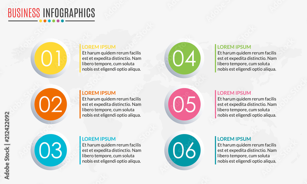 Menu template with circular diagram set or pie chart. 6 steps, options, stages or levels. Layout workflow. Modern business infographics design elements. Vector illustration. Menu template with circular diagram set or pie chart. 6 steps, options, stages or levels. Layout workflow. Modern business infographics design elements. Vector illustration.