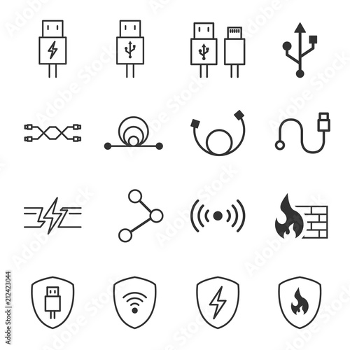 cable icons vector illustration
