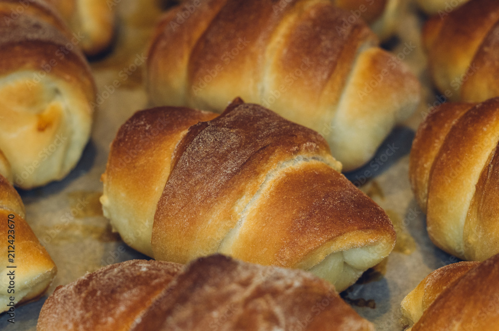 Homemade croissants with sweet filling