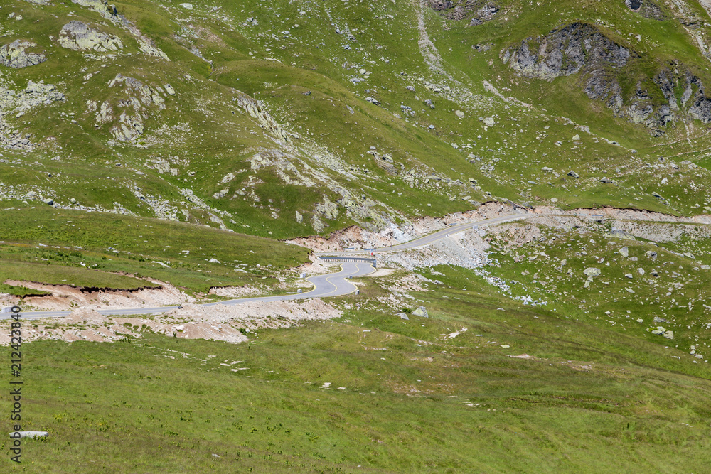 Summer view of Transalpina mountain road Summer view of Transalpina mountain road