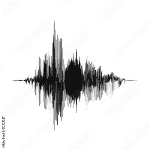 Sound wave. Voice recording concept and music recording concept. Amplitude of analog audio wave