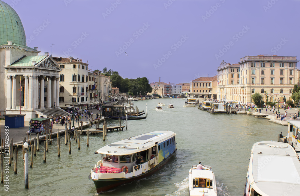 Trafic on Grand Canal in Venice, summer time