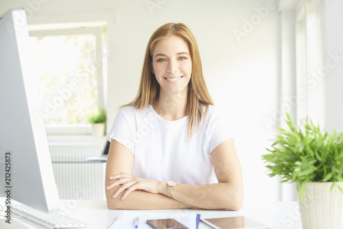 Smiling young businesswoman portrait