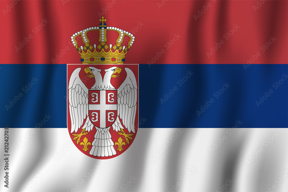 Serbia realistic waving flag vector illustration. National country background symbol. Independence day Serbia realistic waving flag vector illustration. National country background symbol. Independence day