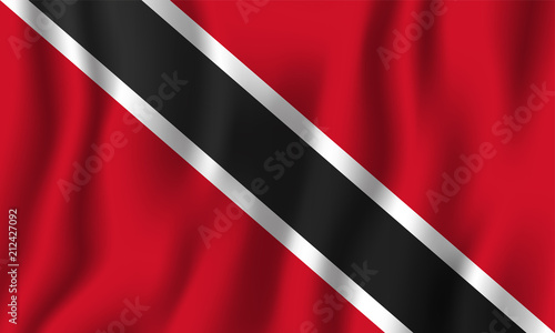 Trinidad and Tobago realistic waving flag vector illustration. National country background symbol. Independence day
