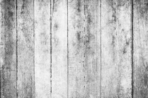 Wooden wall texture in black and white rustic background.