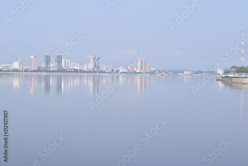 amur river. View of the Chinese city of Heihe from the Russian coast