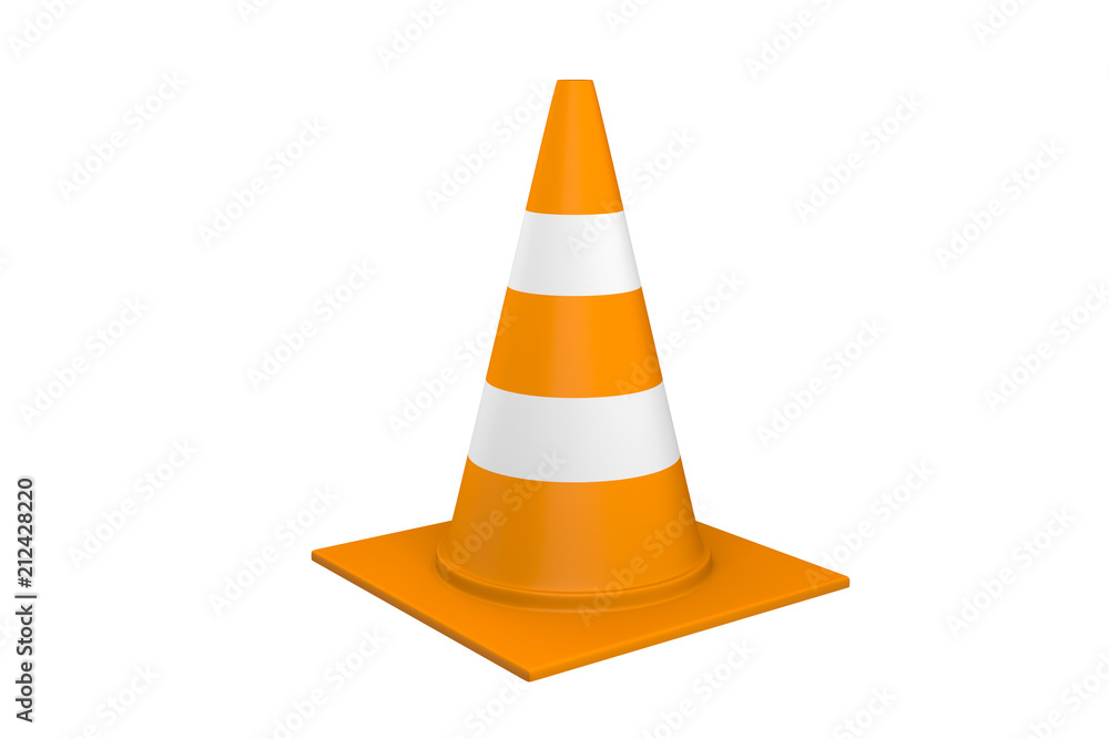 Traffic Cone isolated On White Background Traffic Cone isolated On White Background