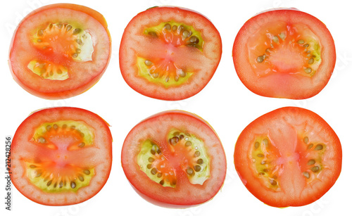 Cross sections of small cherry tomatoes