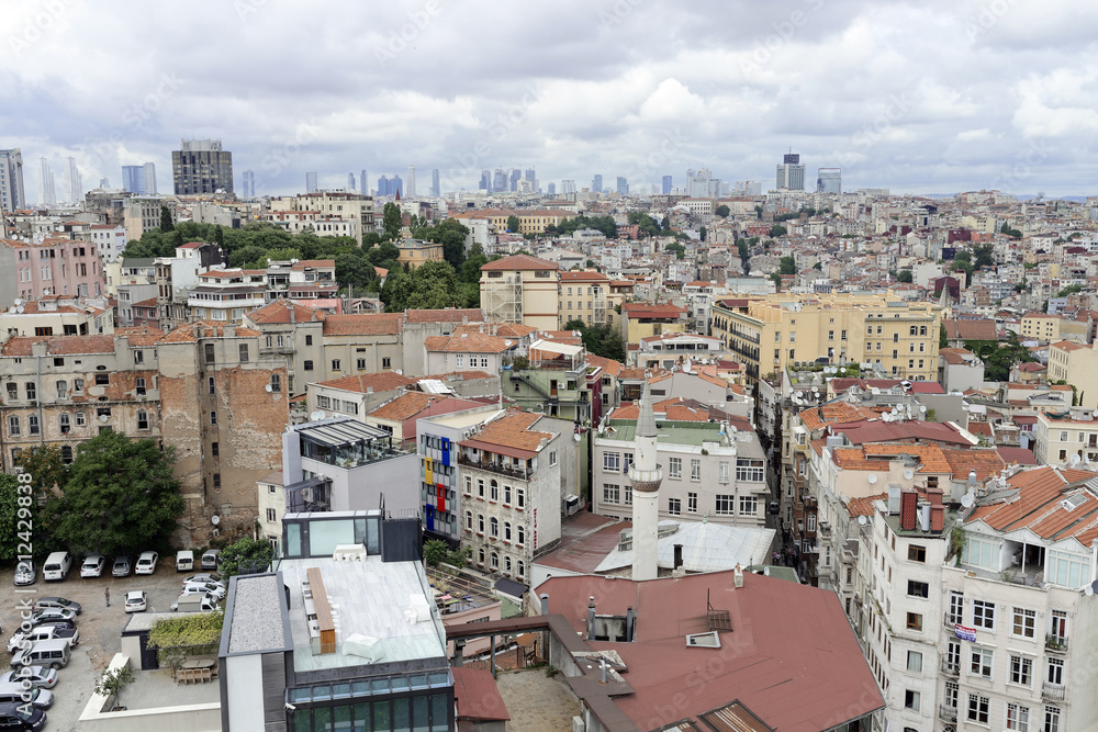 Ausblick vom Galataturm auf den Hafen für Kreuzfahrtschiffe, Istanbul Modern, Istanbul, europäischer Teil, Türkei, Asien