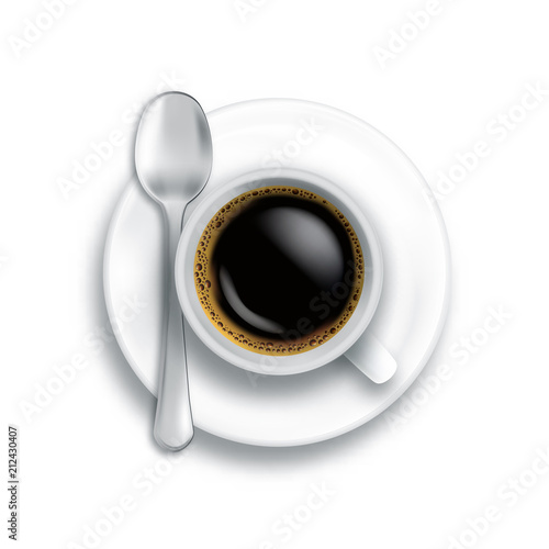 coffee cup spoon isolated vector