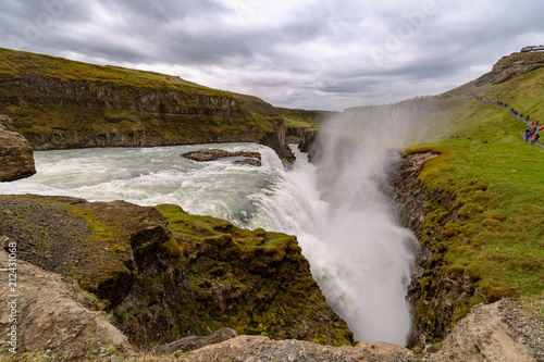Gullfoss Waterfall - famous landmark in Iceland