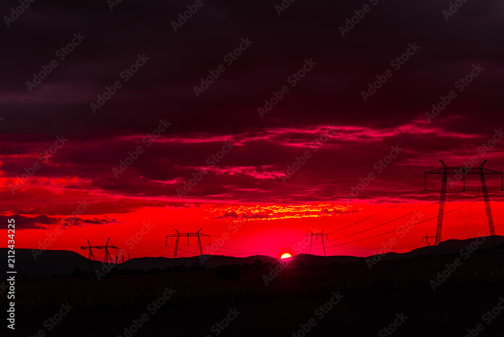 Red sky at the sunset Red sky at the sunset