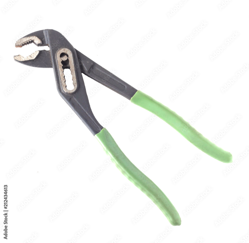 Car tongs on white background, isolate, forceps Car tongs on white background, isolate, forceps