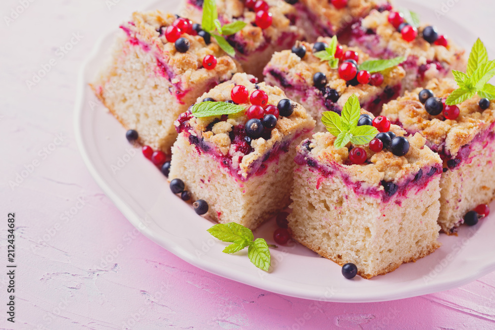 tasty summer fruits yeast cake