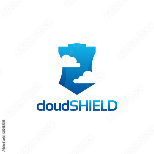 Cloud Shield logo designs concept vector, Online Shield logo inspiration vector