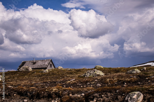 Lonely hut on a hill, Norway