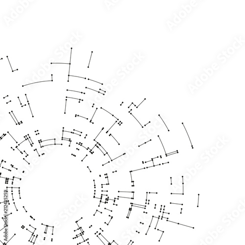 Connecting lines and dots on white background. Abstract network connection design concept. Technology design vector background, digital geometric abstraction with lines and points.