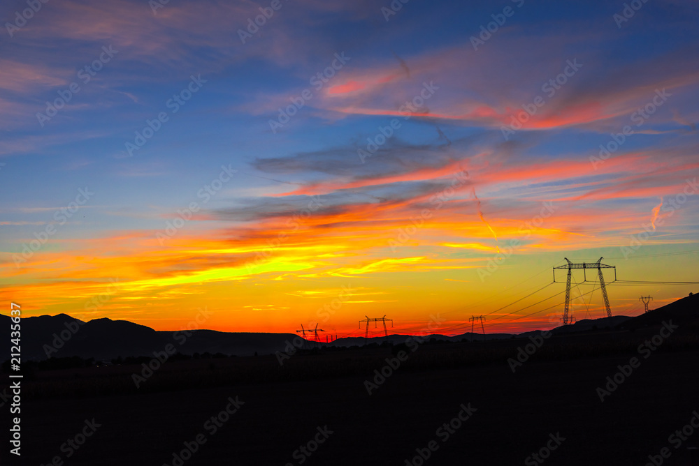 Naklejka premium Clouds at the sunset