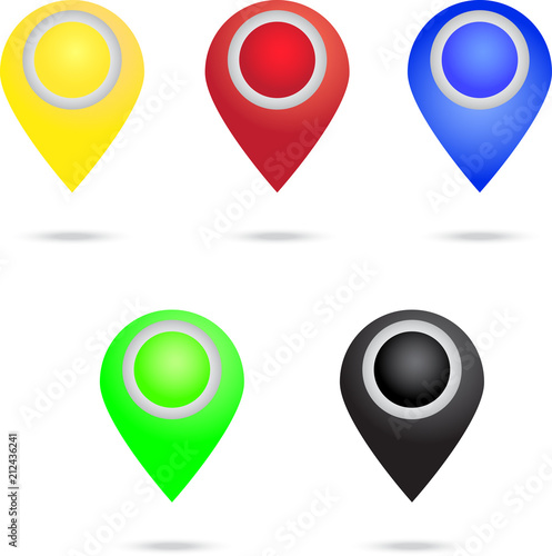 Free Download Set of map points vector image - GFXLoad