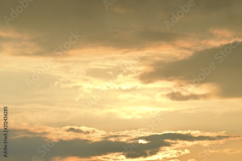 Sky with clouds and sunshine - sunset