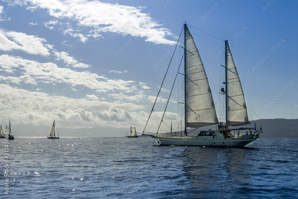 Fototapeta premium Bodrum, Turkey, 20 October 2010: Bodrum Cup, Sailboats