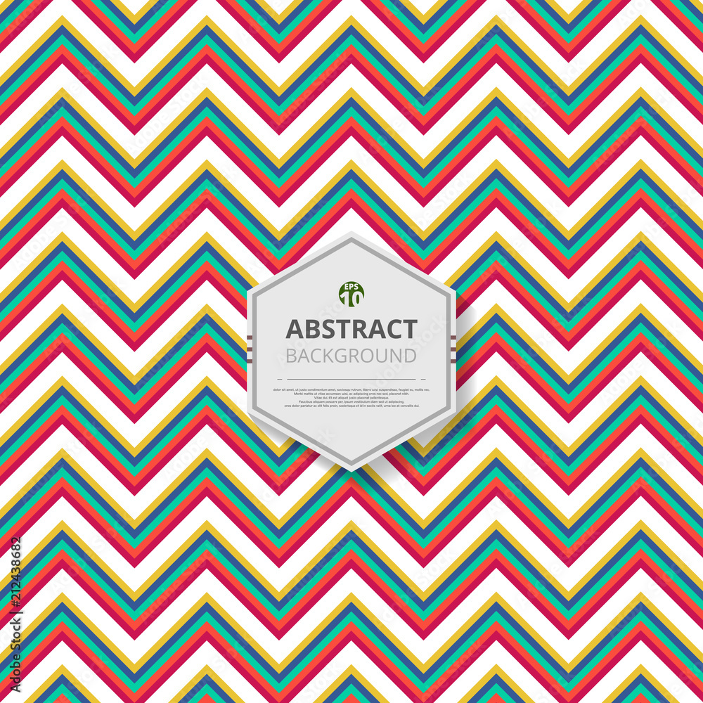 Fototapeta premium Abstract of christmas colorful stripe zigzag line pattern background vector.