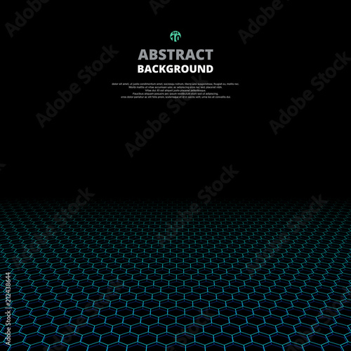 Abstract of technology green pentagon pattern background. © impulse50