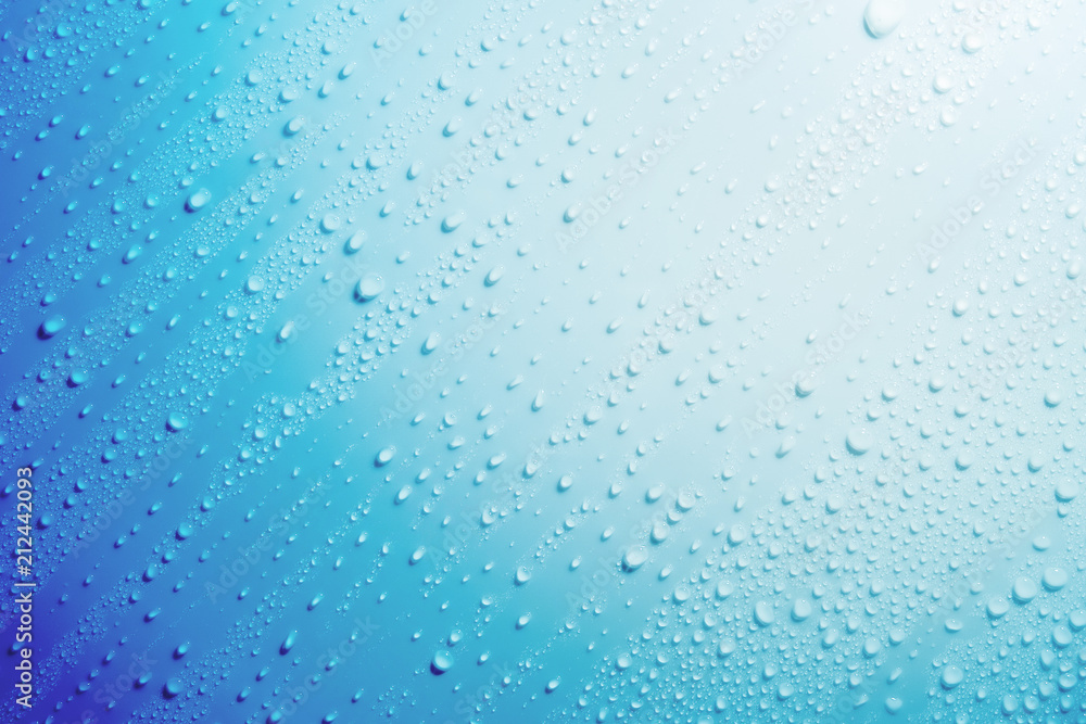 Water droplets on blue background. Water droplets on blue background.
