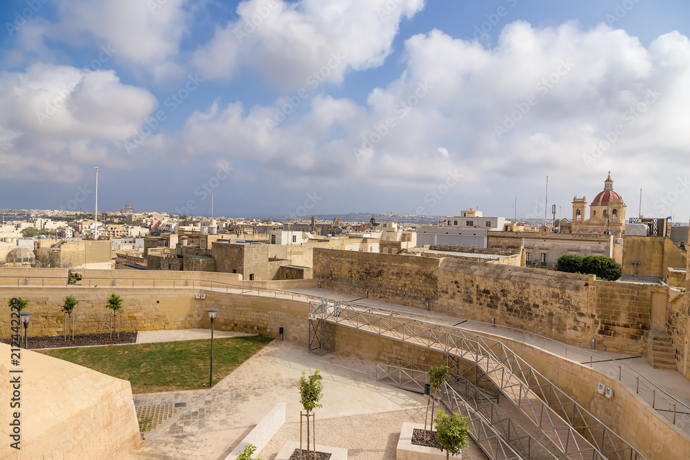 Victoria, the island of Gozo, Malta. View of the city from the Citadel's wall