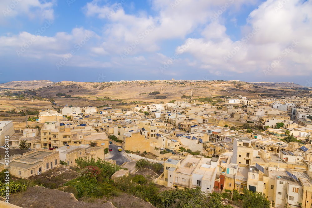 Victoria, the island of Gozo, Malta. City view from the Citadel