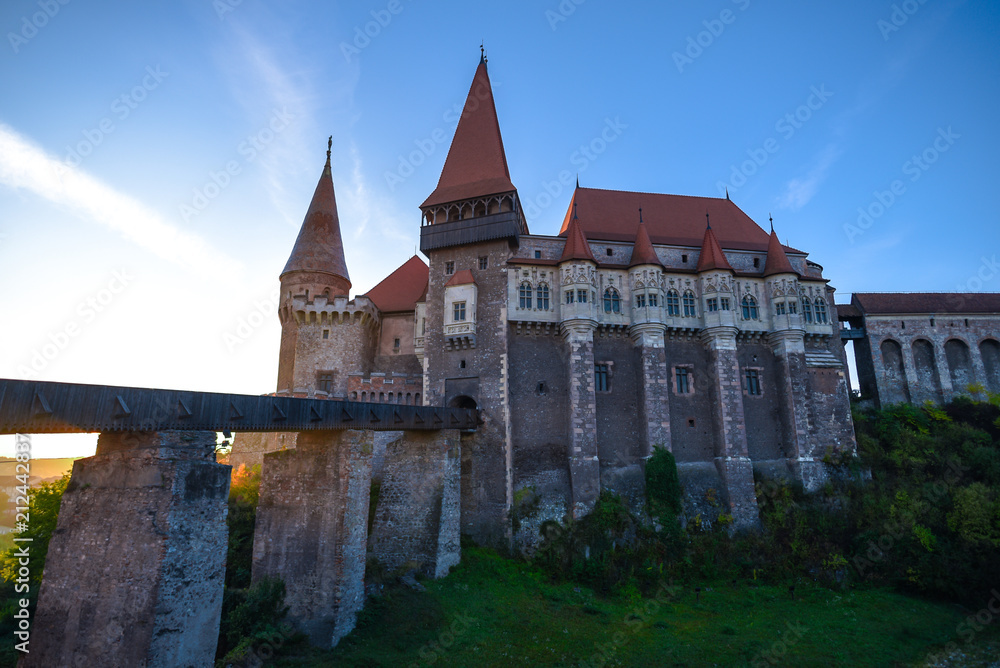 Old medieval castle Corvinesti, Romania